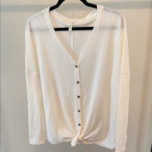 White Button-Down Women's Top